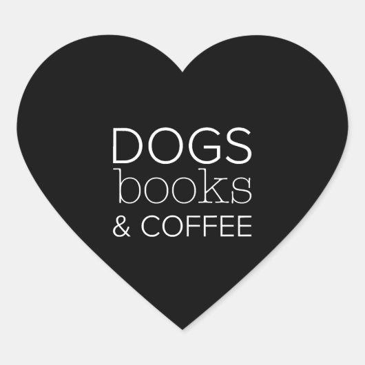 Hunde Bücher Kaffeebuchwurm Hunde Mama Herz-Aufkleber (Vorderseite)