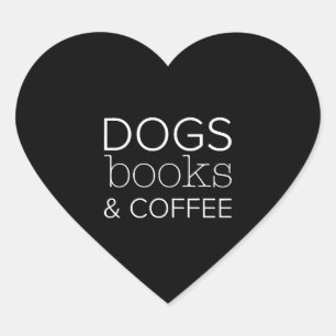 Hunde Bücher Kaffeebuchwurm Hunde Mama Herz-Aufkleber