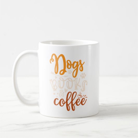 Hunde, Bücher, Kaffeedesign Kaffeetasse (Links)