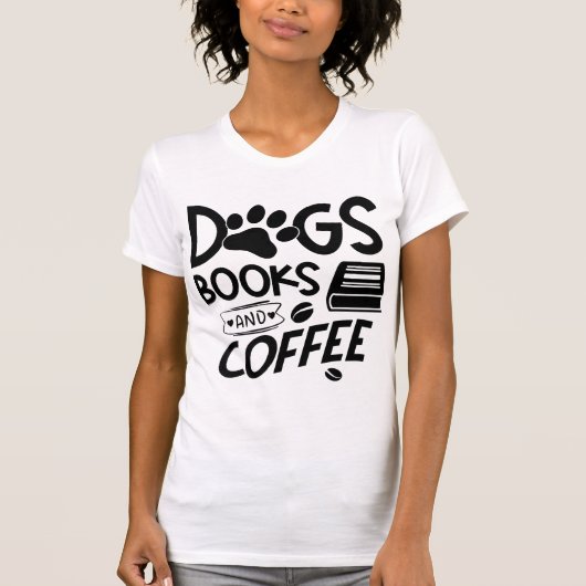 Hunde Bücher Kaffeetypografie Sprichwort Bookworm T-Shirt (Vorderseite)