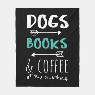 Hunde Bücher Kaffeewochenende Tiervorrat Fleecedecke