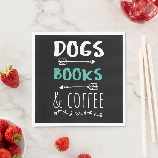 Hunde Bücher Kaffeewochenende Tiervorrat Serviette (Beispiel)