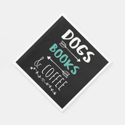 Hunde Bücher Kaffeewochenende Tiervorrat Serviette (Ecke)