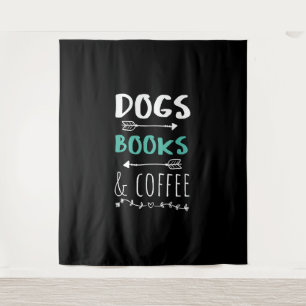 Hunde Bücher Kaffeewochenende Tiervorrat Wandteppich