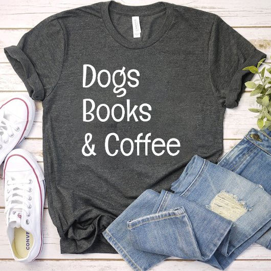 Hunde Bücher und Kaffee / Hund Lover Mama schwarz T-Shirt