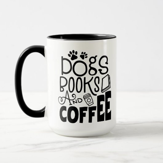 Hunde, Bücher und Kaffee Tasse (Links)