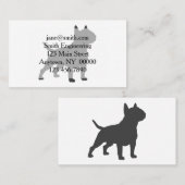 Hunde Bull Terrier Schwarze Silhouette Visitenkarte (Vorne/Hinten)