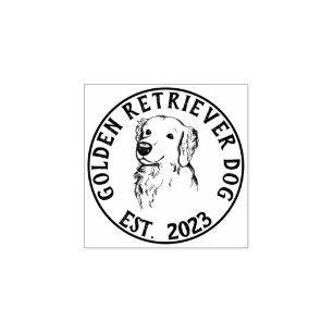 Hunde Business Welpe Golden Retriever Gummistempel