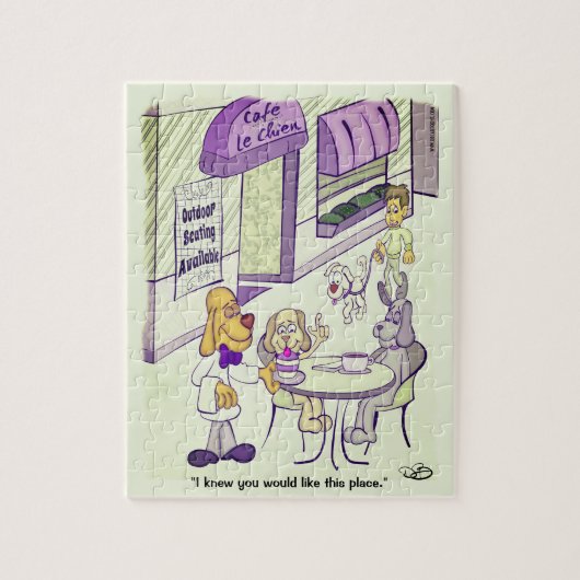 Hunde-Café Lustig 8 x 10 Puzzle (Vertikal)