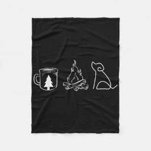 Hunde Camping Kaffee Campfeuer Welpe Adventure For Fleecedecke