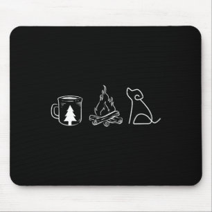 Hunde-Camping-Kaffee-Lagerfeuer-Welpe-Abenteuer-Wa Mousepad