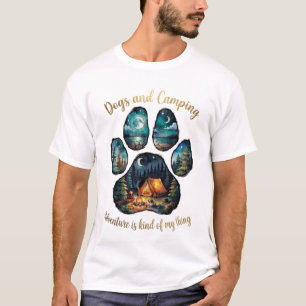 Hunde-Camping-Pfotenabdruck-T-Shirt für Hunde-Lieb T-Shirt