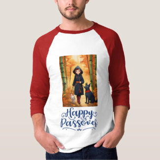 Hunde Cartoon Design Mens Vollarm Raglan T - Shirt