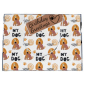 Hunde Cartoon illustriert nahtloses Muster Große Geschenktüte (Vorderseite)