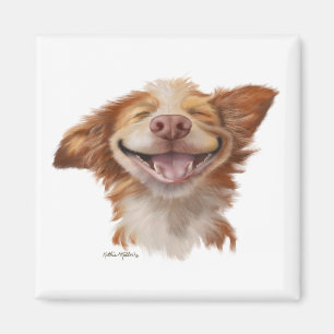 Hunde-Cartoon mit großem Grinsen Magnet