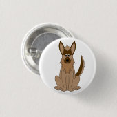 Hunde Cartoon Phantastischer deutscher Schäferhund Button (Vorne & Hinten)