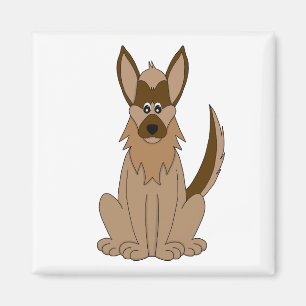 Hunde Cartoon Phantastischer deutscher Schäferhund Magnet