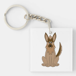 Hunde Cartoon Phantastischer deutscher Schäferhund Schlüsselanhänger