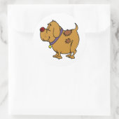 Hunde-Cartoon Runder Aufkleber (Tasche)