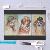 Hunde, Cartoon-Triptychon Seidenpapier (Handwerk)