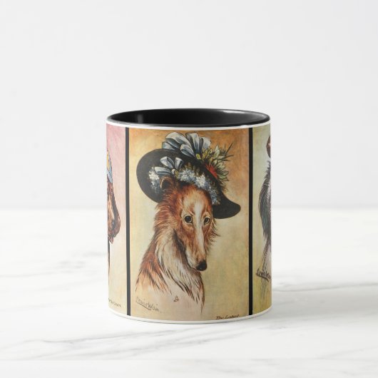 Hunde, Cartoon-Triptychon Tasse (Zentrum)
