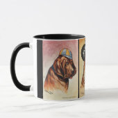 Hunde, Cartoon-Triptychon Tasse (Links)