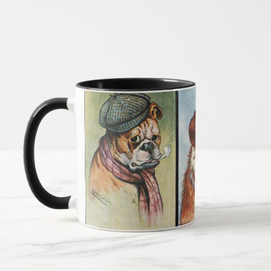 Hunde, Cartoon-Triptychon Tasse (Links)