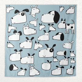 Hunde-Cartoon Wandteppich