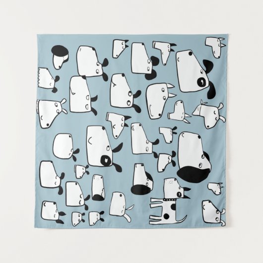 Hunde-Cartoon Wandteppich (Vorderseite (Horizontal))