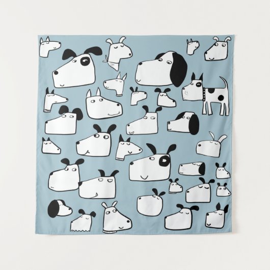 Hunde-Cartoon Wandteppich (Vorderseite)