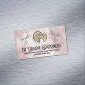 Hunde-Cat-Herz-Logo | Schere | Bokeh Magnetische Visitenkarte (Beispiel)