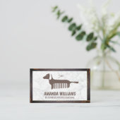 Hunde-Comb-Symbol | Marmor | Holzgrenze Visitenkarte (Stehend Vorderseite)