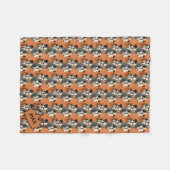 Hunde-Comic-Muster auf Orange – Anpassbar Fleecedecke (Vorderseite (Horizontal))