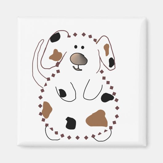 Hunde-Comic-T-Shirts und Geschenke Magnet (Vorne)
