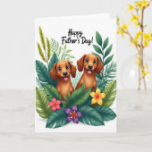 Hunde-Comic-Vatertagskarte Karte (Gelbe Blume)