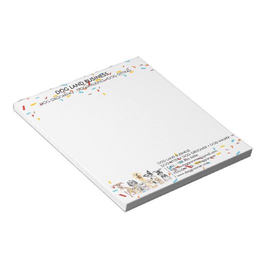 Hunde Confetti Geometric Notizblock (angewinkelt)