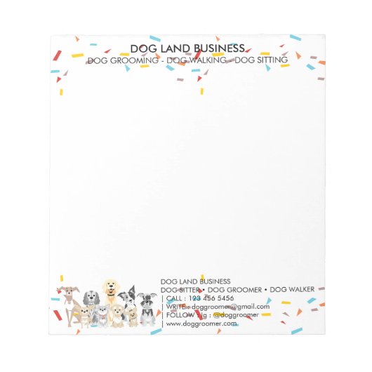 Hunde Confetti Geometric Notizblock (Vorderseite)