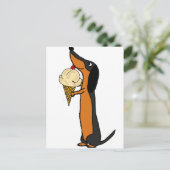 Hunde Dackel Eating Ice Creme Postkarte (Stehend Vorderseite)