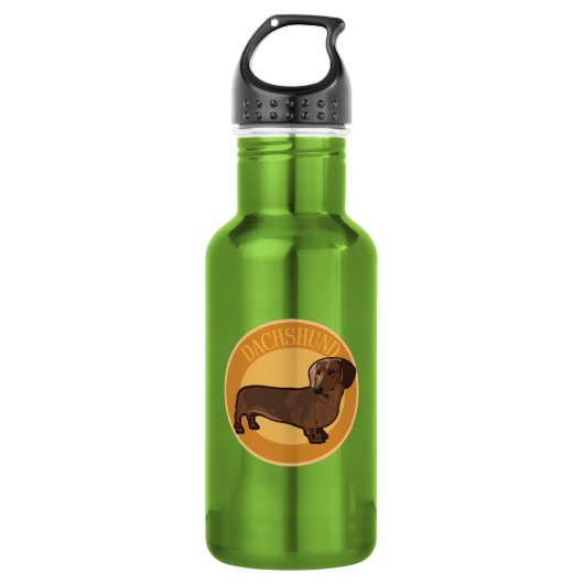 Hunde-Dackel Edelstahlflasche (Vorderseite)