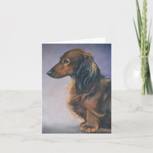 Hunde Dackel Profil Hund Art Note Card Dankeskarte (Vorderseite)