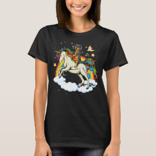 Hunde Dackel Reiten Einhorn & Regenbogen Boys T-Shirt