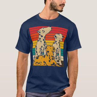 Hunde Dalmatiner Hundebesitzer Retro-Dalmatiner T-Shirt