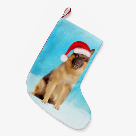 Hunde der deutschen Hirte in schneesicherer Weihna Kleiner Weihnachtsstrumpf (Vorderansicht (hängend))