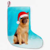 Hunde der deutschen Hirte in schneesicherer Weihna Kleiner Weihnachtsstrumpf (Vorderseite)