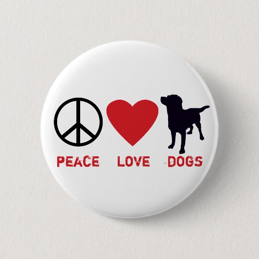 Hunde der friedlichen Liebe Button (Vorderseite)