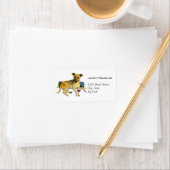 Hunde der gehobenen Klasse Wein Aquarellmalerei Adressaufkleber (Insitu)