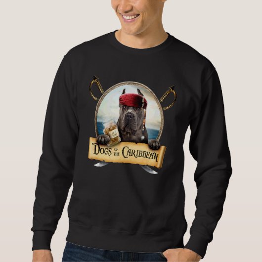 Hunde der Karibik Süße schwarze Cane Corso Sweatshirt (Vorderseite)