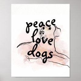 Hunde der Liebe zitieren Hundekunst Aquarelldesign Poster