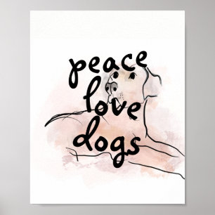 Hunde der Liebe zitieren Hundekunst Aquarelldesign Poster