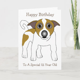 Hunde Design Personalisiert 12. Geburtstag Karte